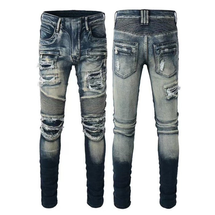 Multi Craft Star Bandage Patch Destroyed Ripped Gradient Wash Slim Stretch DenimJeans 16 colors 29313804