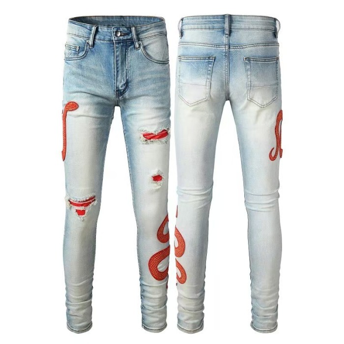 Multi Craft Camo Bandage Patch Splash Paint Gradient Bleach Slim Stretch Wash Slim Stretch Denim Jeans 22 colors 29314265