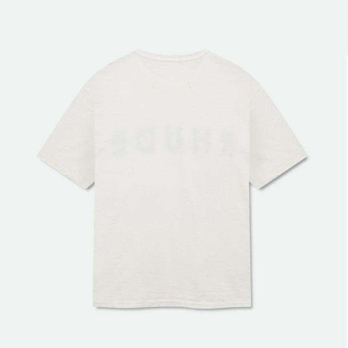 Distressed Textured RHUDE Full Letter Front Faint Mirror Print On Back Tee 29311368