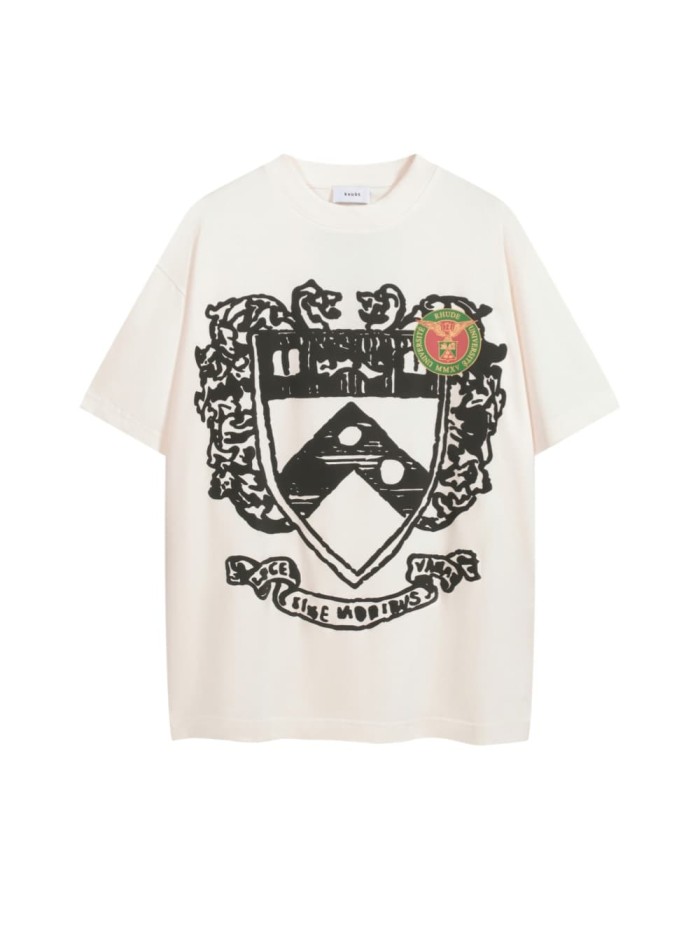 1:1 quality version Heraldic Crest Lion Shield Mountain Banner Latin Motto Mini Color Circular University Seal Graphic Plain Back Tee 29311633