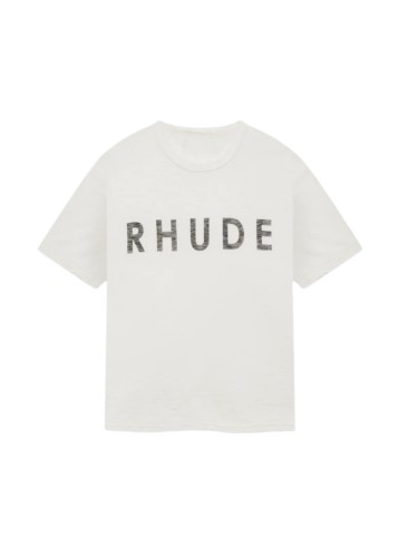 Distressed Textured RHUDE Full Letter Front Faint Mirror Print On Back Tee 29311368