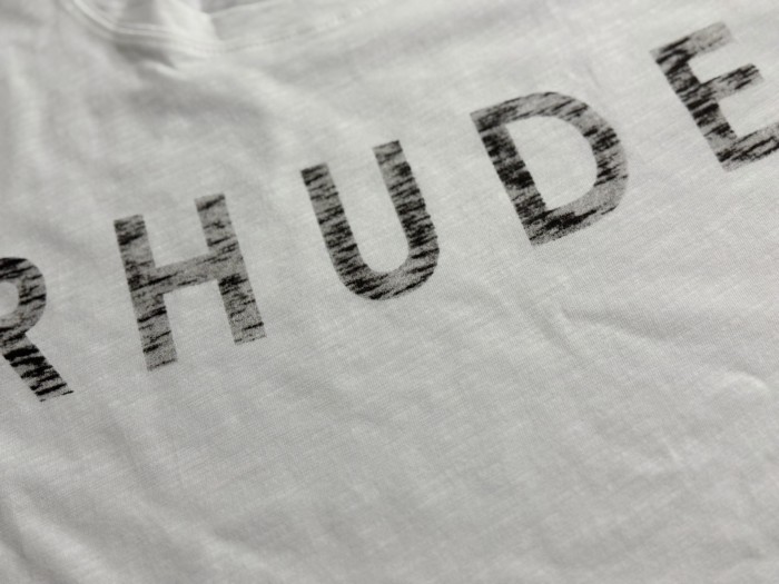 Distressed Textured RHUDE Full Letter Front Faint Mirror Print On Back Tee 29311368