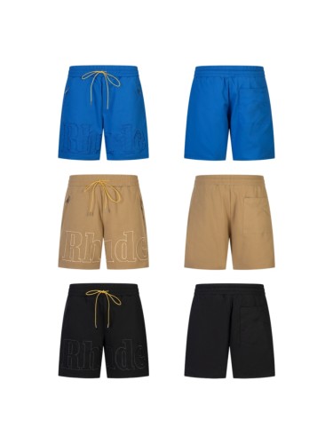Vintage High Street 3D Logo Embroidery Zipper Pockets Elastic Waist Shorts 3 colors 29311411