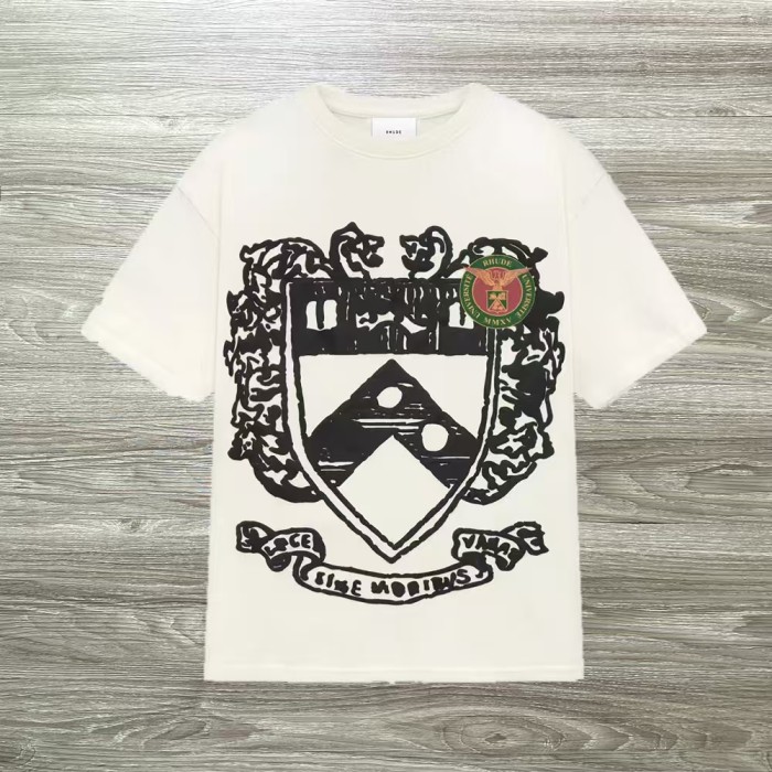 Crown Flag Print High Street Vintage Loose Fit Crew Neck Unisex Tee 14 colors 29319352