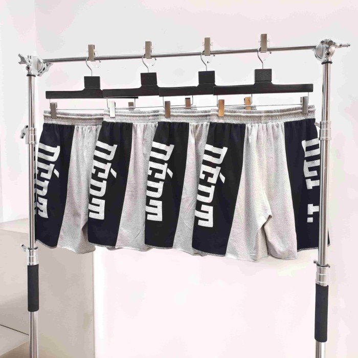 [Big & Tall for weights up to 260 lbs]1:1 quality version Left Right White Letter Grey Black Spliced Shorts 29319571