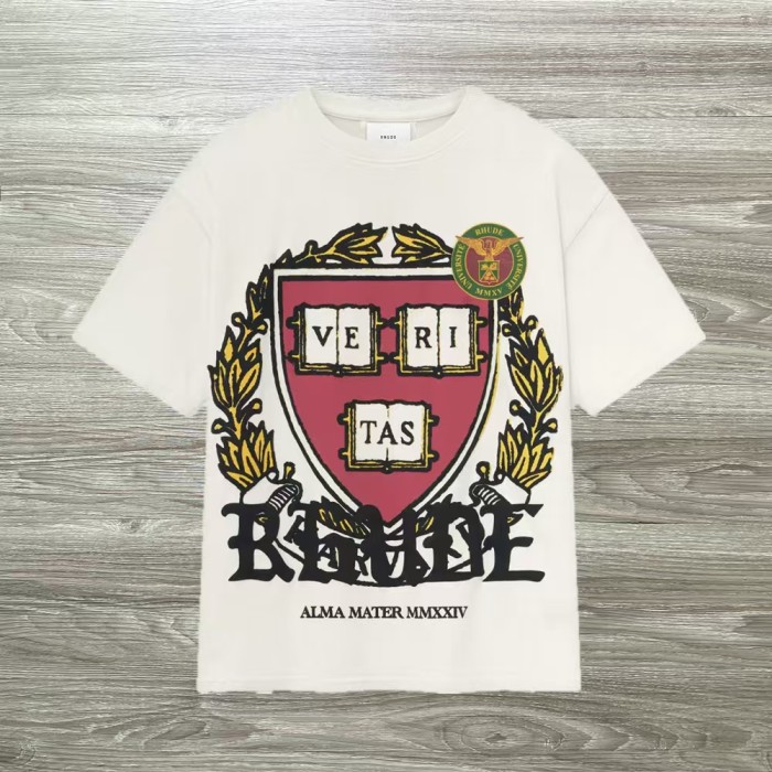 Crown Flag Print High Street Vintage Loose Fit Crew Neck Unisex Tee 14 colors 29319352