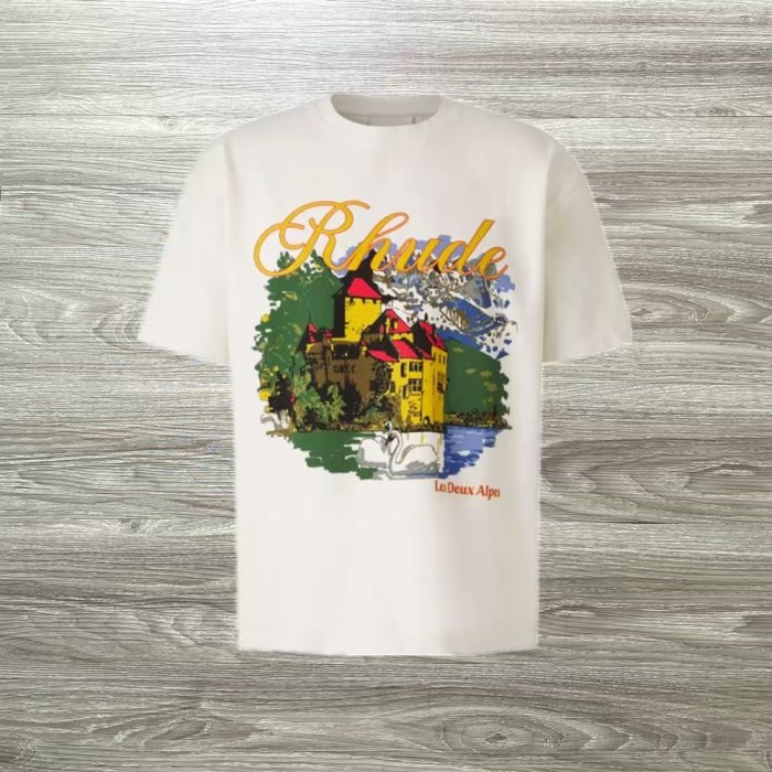 Crown Flag Print High Street Vintage Loose Fit Crew Neck Unisex Tee 14 colors 29319352