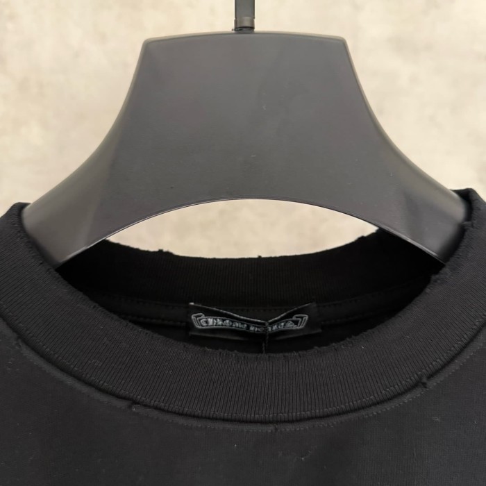 1:1 quality version American High Street Vintage Distressed Raw Edge Horseshoe Cross Patch Embroidery Loose Fit Unisex T-shirt 3 colors 29319387