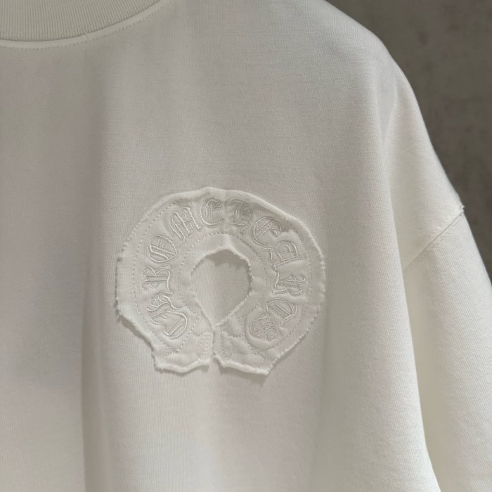 1:1 quality version American High Street Vintage Distressed Raw Edge Horseshoe Cross Patch Embroidery Loose Fit Unisex T-shirt 3 colors 29319387
