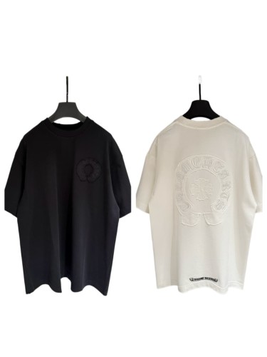 1:1 quality version American High Street Vintage Distressed Raw Edge Horseshoe Cross Patch Embroidery Loose Fit Unisex T-shirt 3 colors 29319387