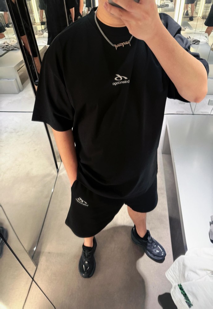 1:1 quality version Curved Line Small Logo Back Neck Tiny Letter Print Oversized T-shirt 2 colors 29321453