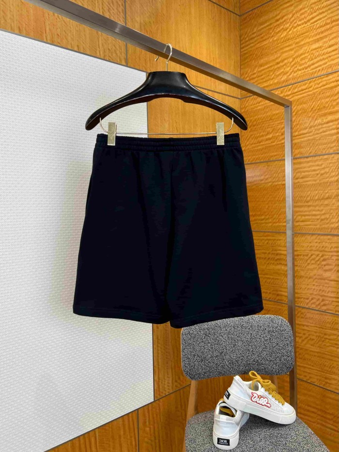 1:1 quality version Drawstring Waist Five Inch Side Curved Tiny Logo Embroidery Sweat Shorts 29321446