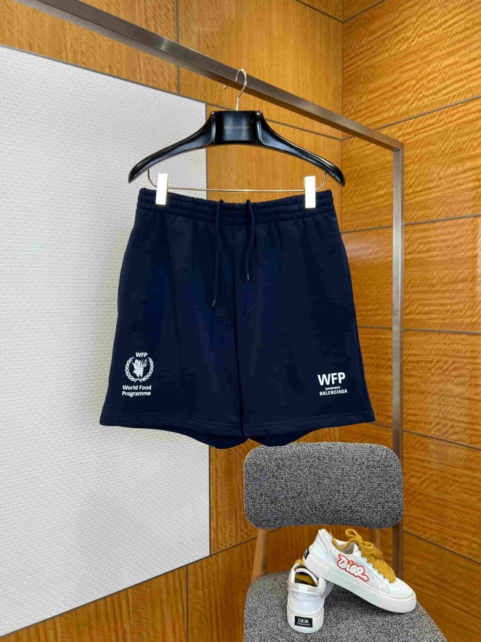 1:1 quality version Drawstring Elastic Waist Dual Side WFP Wheat Badge Letter Print Wide Leg Five Inch Athletic Sweat Shorts 29321429
