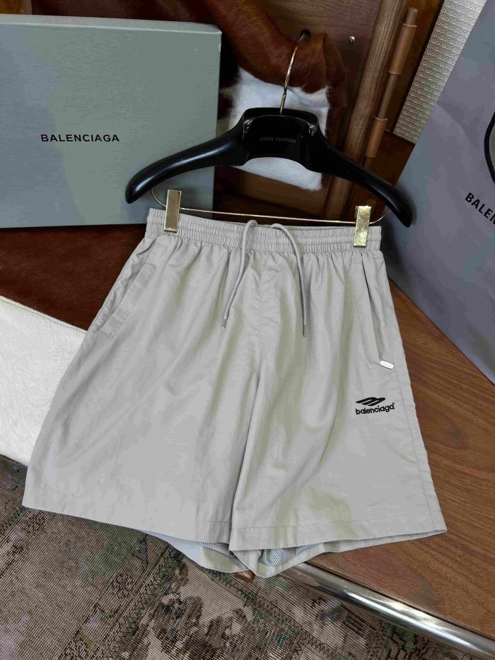 1:1 quality version Drawstring Elastic Waist Side Mini Triangle Logo Letter Print Straight Loose Five Inch Beach Athletic Shorts 2 colors 29321443