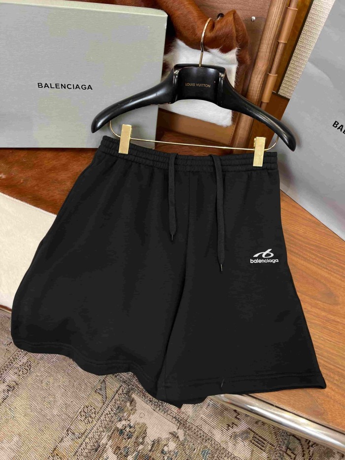 1:1 quality version Drawstring Waist Five Inch Side Curved Tiny Logo Embroidery Sweat Shorts 29321446