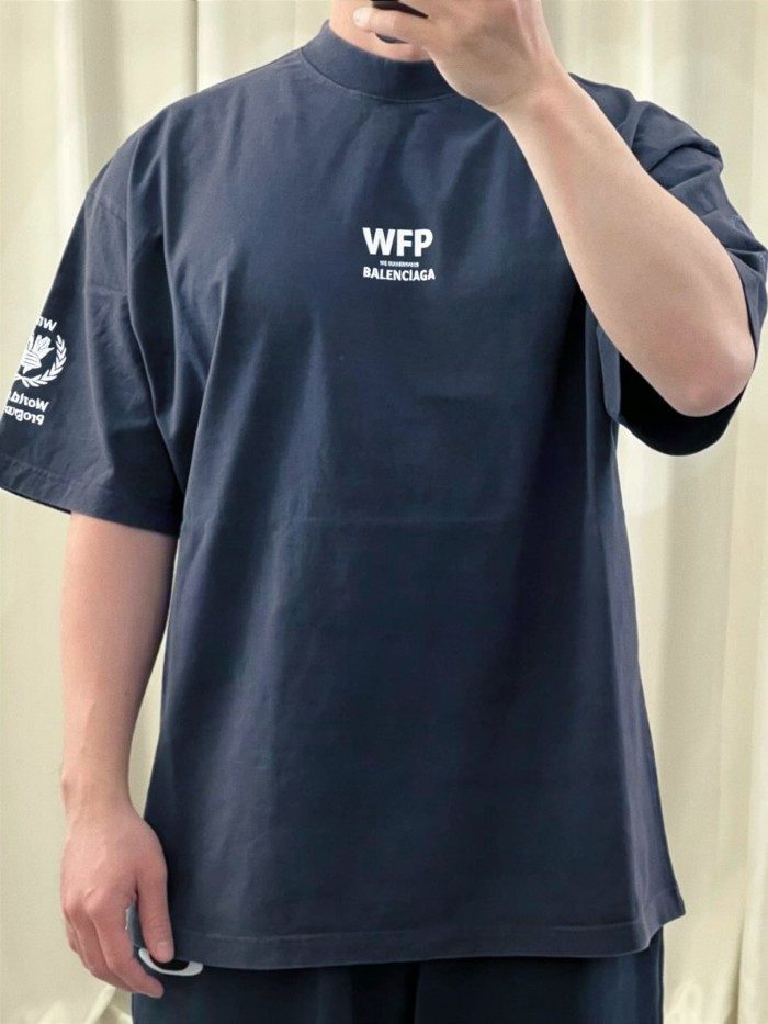 1:1 quality version WFP Small Text Logo Single Side Wheat Crest Cuff Print Back Large Paragraph English Instruction Slogan T-shirt 2 colors 29321430