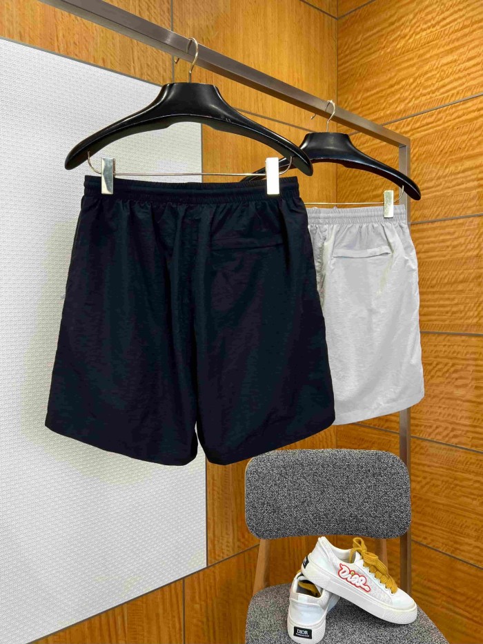 1:1 quality version Drawstring Elastic Waist Side Mini Triangle Logo Letter Print Straight Loose Five Inch Beach Athletic Shorts 2 colors 29321443
