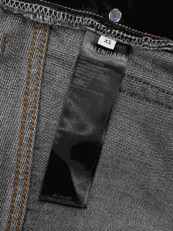 1:1 quality version  Vertical Large Flock Letter Print Horizontal Bleach Whisker Distressed High Waist Wide Leg Denim Pants 29321486
