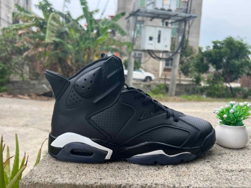 [plus-size shoes] Air @j6 Retro Air Cushion Black Cat Black White High Top Basketball Sneakers 29322781