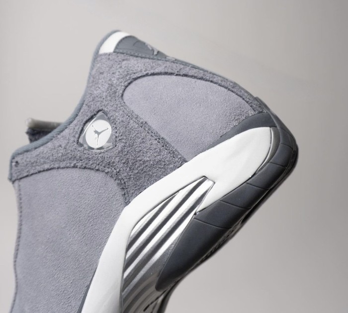 [plus-size shoes] Air @j14 Flint Grey Retro Cool Grey Suede Upper Shock Absorbing Vintage Basketball Shoes 	 29323039