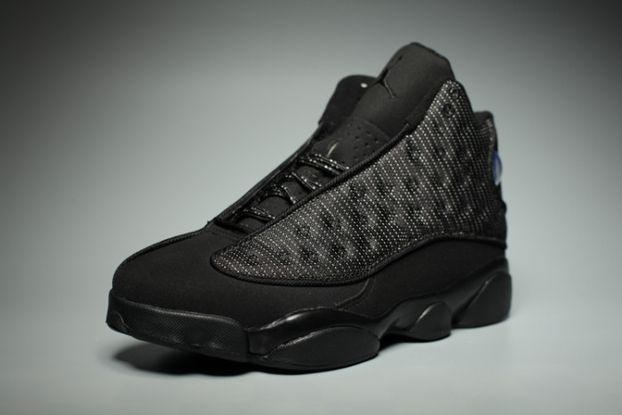 [plus-size shoes] Air @j13 Retro 3M Black Cat Black Unisex GS Mid-Top Basketball Shoes 29324253