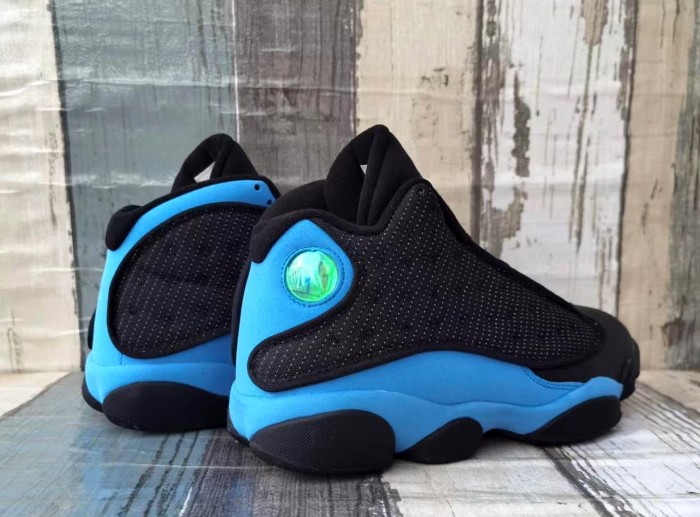 [plus-size shoes] Air @j13  Black UNC  Men's Black and Blue Mid-Top Vintage Basketball Shoes 29324228