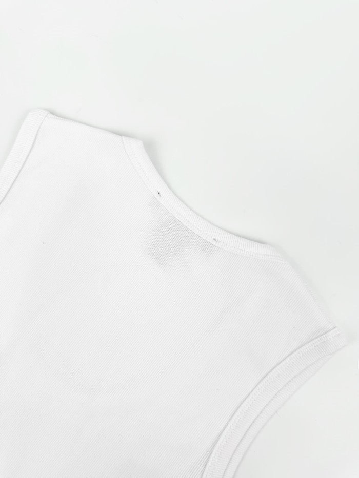 1:1 quality version Embossed Embroidery Logo Slim Waist Inner Outer Wear Basic Tank Top 3 colors 29329425