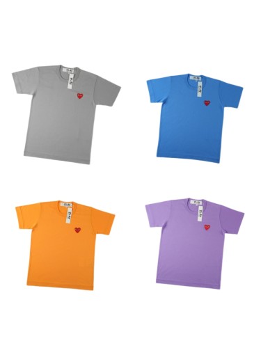 1:1 quality version Left Chest Mini Eyed Red Heart Embroidery Comme Des Garcons Basic Versatile Tee 5 colors 29331706
