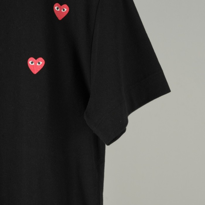 1:1 quality version Six Scattered All Over Red Heart Embroidery Crew Neck Solid Basic Couple Daily Casual Tee 3 colors 29331780