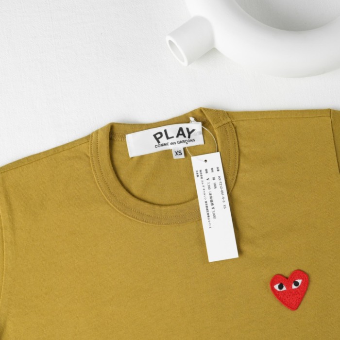 1:1 quality version Left Chest Mini Eyed Red Heart Embroidery Comme Des Garcons Basic Versatile Tee 5 colors 29331706