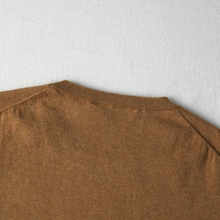 1:1 quality version Classic Pony Logo Crew Neck Knit Short Sleeve Solid Slim Thin Knit Base T-shirt  9 colors 29331741