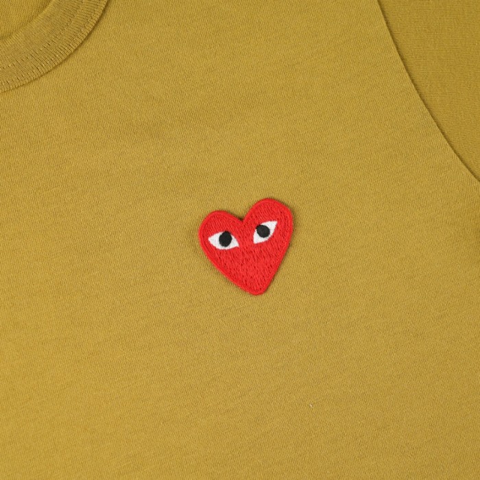 1:1 quality version Left Chest Mini Eyed Red Heart Embroidery Comme Des Garcons Basic Versatile Tee 5 colors 29331706
