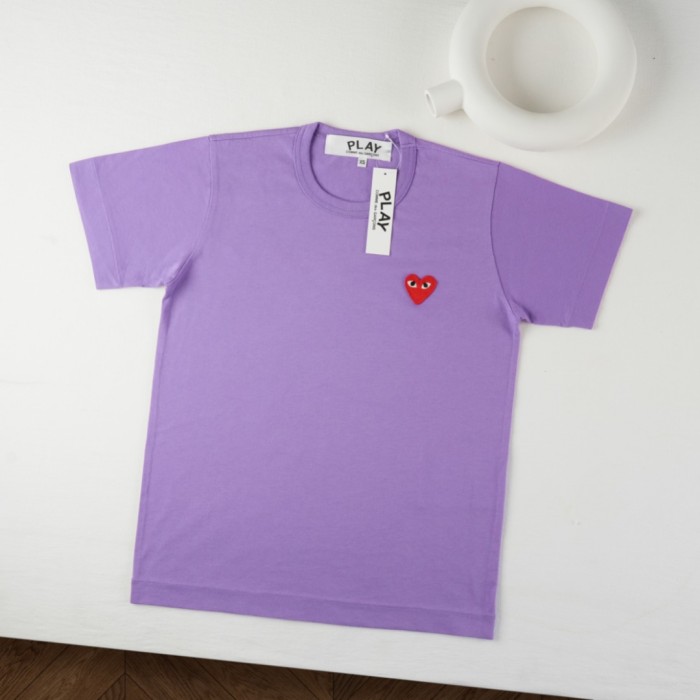 1:1 quality version Left Chest Mini Eyed Red Heart Embroidery Comme Des Garcons Basic Versatile Tee 5 colors 29331706