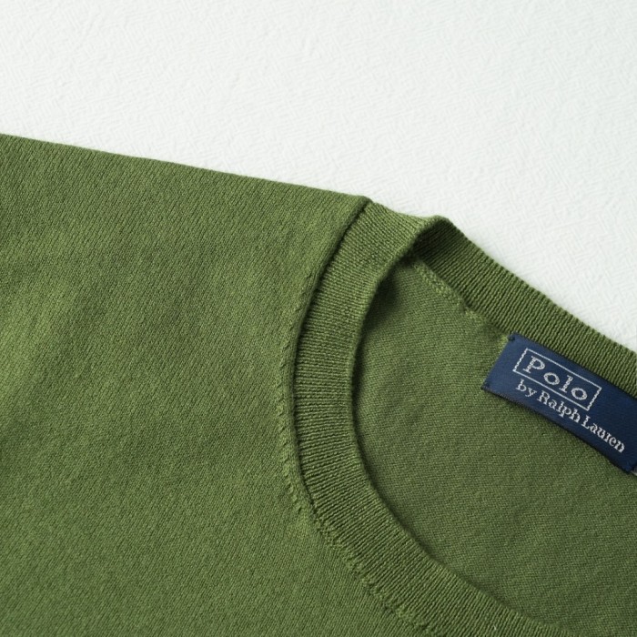 1:1 quality version Classic Pony Logo Crew Neck Knit Short Sleeve Solid Slim Thin Knit Base T-shirt  9 colors 29331741