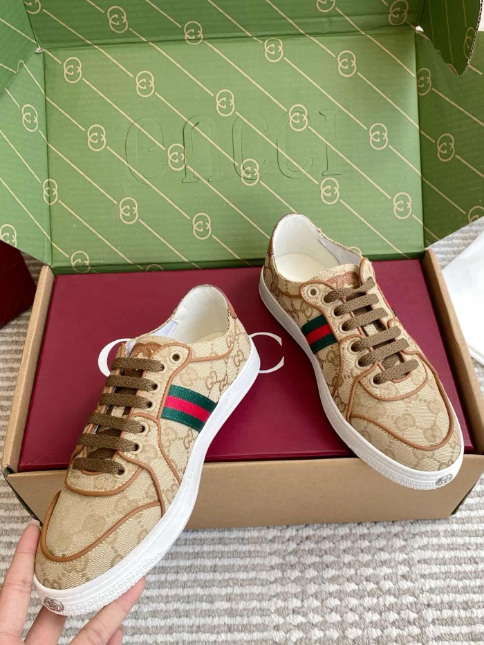 [plus-size shoes] 1:1 quality version Stretch Series Interlocking G Toe Logo Low Top Sneakers 4 colors 29332653