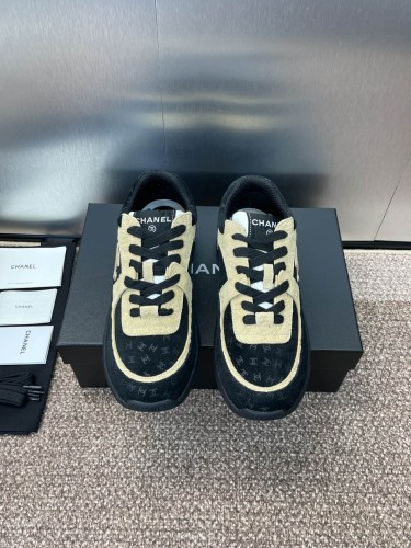 1:1 quality version Full Repeat CC Logo Embossed Stitching Lace Up Comfortable Platform Sole Running Sneakers 3 colors 29332735