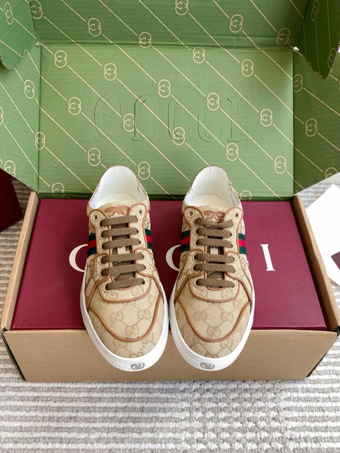 [plus-size shoes] 1:1 quality version Stretch Series Interlocking G Toe Logo Low Top Sneakers 4 colors 29332653
