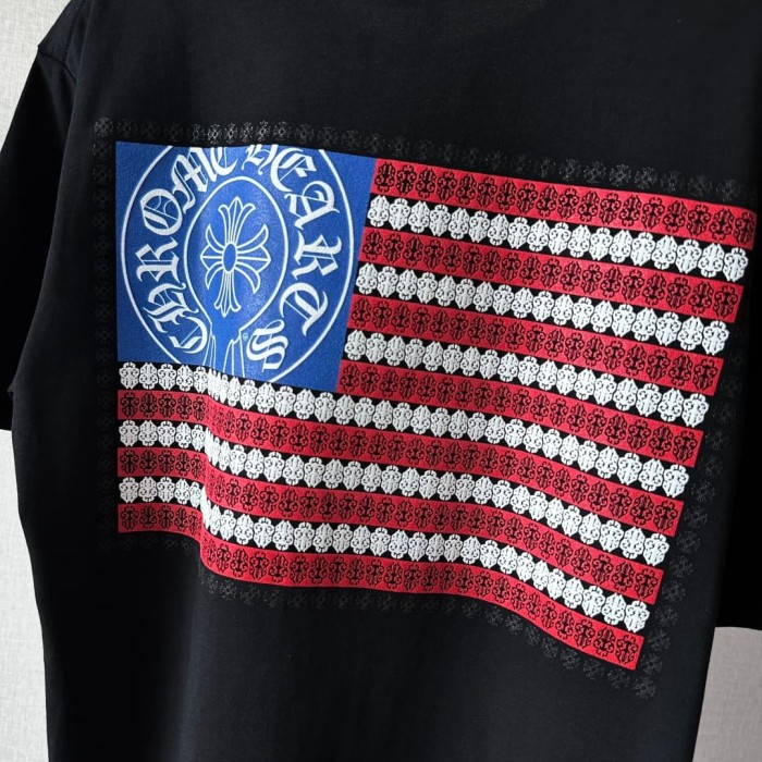 1:1 quality version Cross Horseshoe American Flag Print Tee 29334508