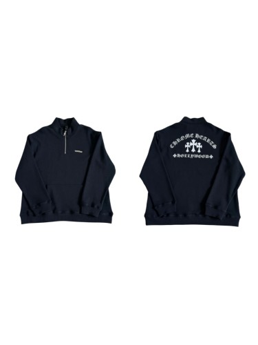 1:1 quality version Cross Sanskrit Letter Embroidery Half Zip Sweatshirt 29334548