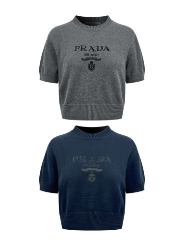 1:1 quality version Chest Milano Ribbon Anchor Badge Embroidery Vintage Half Sleeve Knit T-shirt 2 colors 29334536
