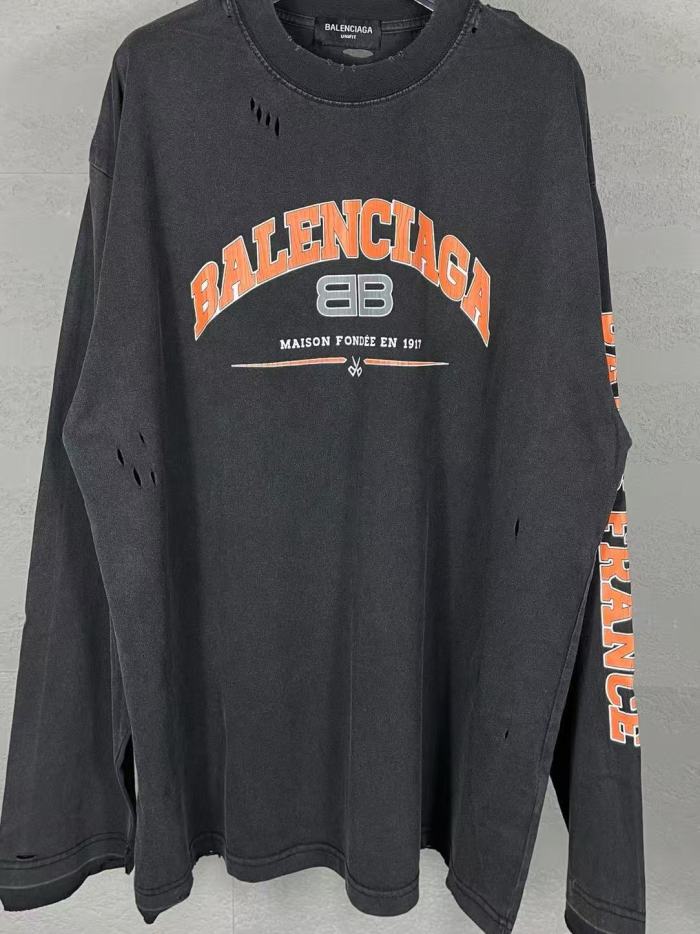 1:1 quality version Vintage Logo Destroyed Print Washed Long Sleeve Tee 29336694