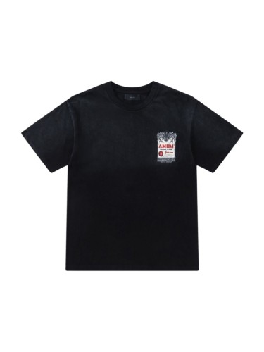 Vintage Washed Streetwear Front Chest Small Wine Label Print Back Large Retro Wine Badge Graphic Oversized Tee 29340646