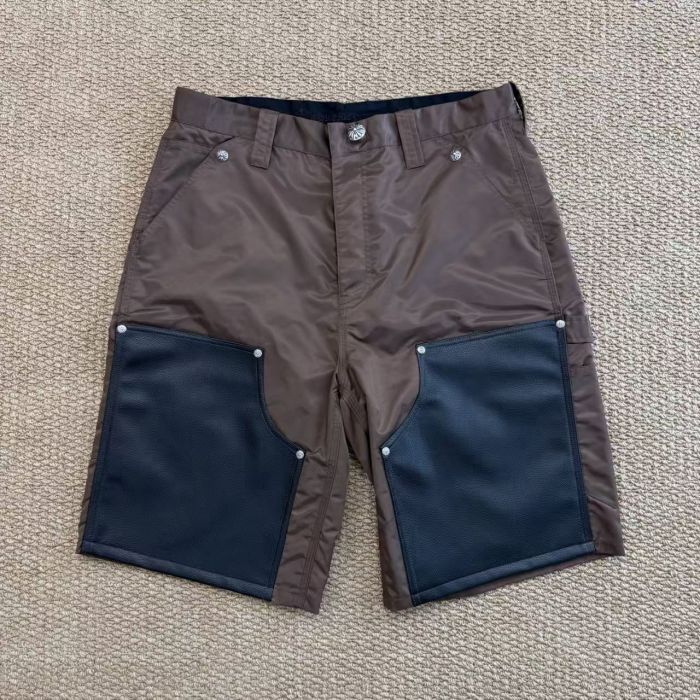 1:1 quality version Pebble Grain Leather Panel Cross Patch Cargo Shorts 3 colors 29340824