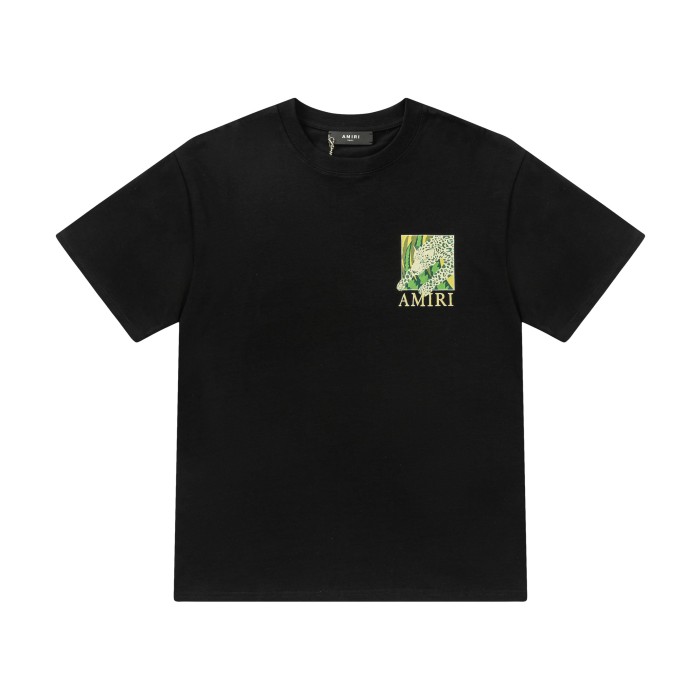 Vintage Jungle Streetwear Front Small Leopard Square Patch Print Back Large Tropical Leopard Frame Letter Graphic Tee 2 colors 29342535