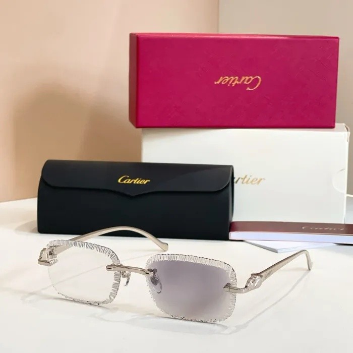 [50% Off]1:1 quality version Serrated Rimless Sunglasses 11 colors 29111284