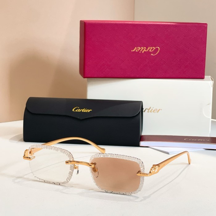 [50% Off]1:1 quality version Serrated Rimless Sunglasses 11 colors 29111284