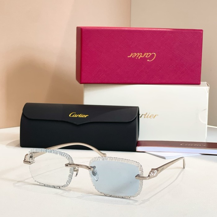 [50% Off]1:1 quality version Serrated Rimless Sunglasses 11 colors 29111284