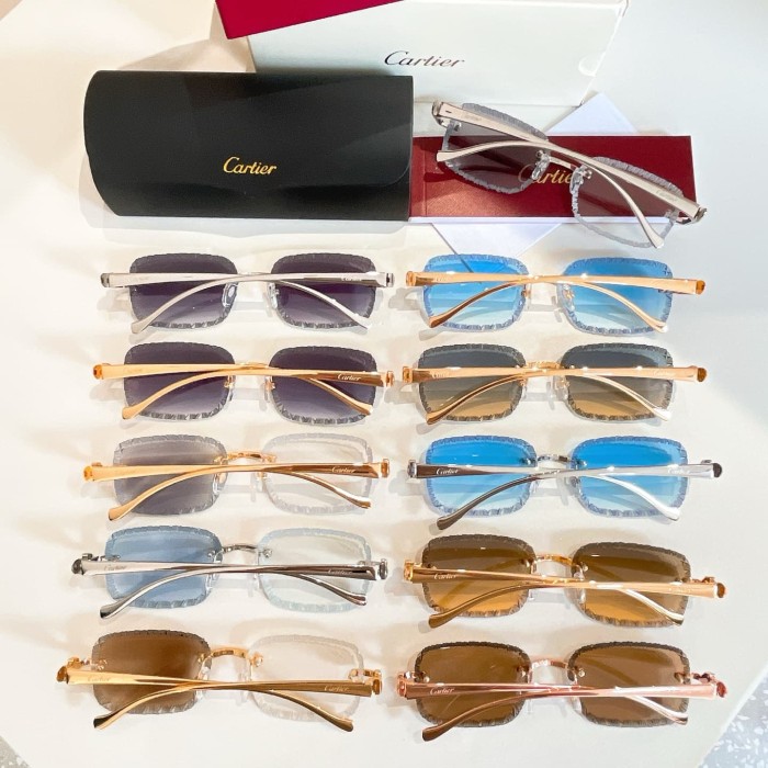 [50% Off]1:1 quality version Serrated Rimless Sunglasses 11 colors 29111284
