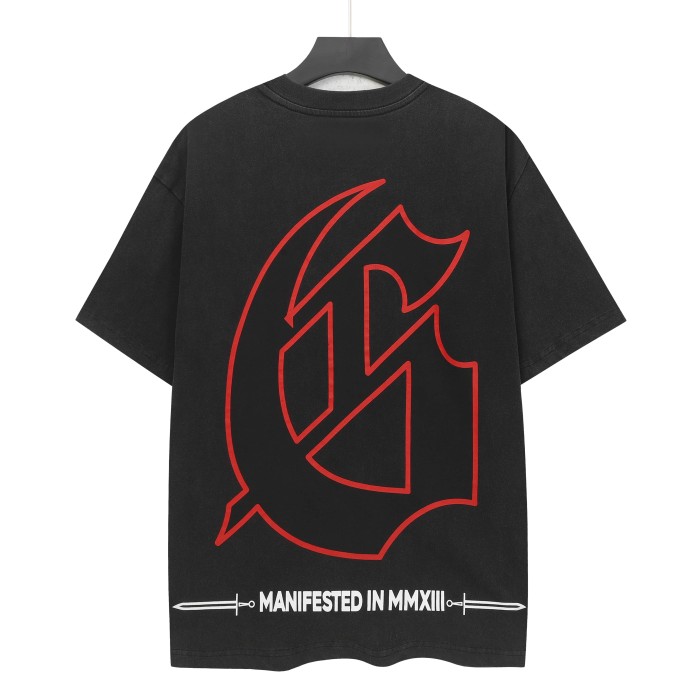 Skeleton Racer Helmet Race Track Car Gothic Letter Print Back Red Outline Giant GS Logo T-Shirt 2 colors 29348159