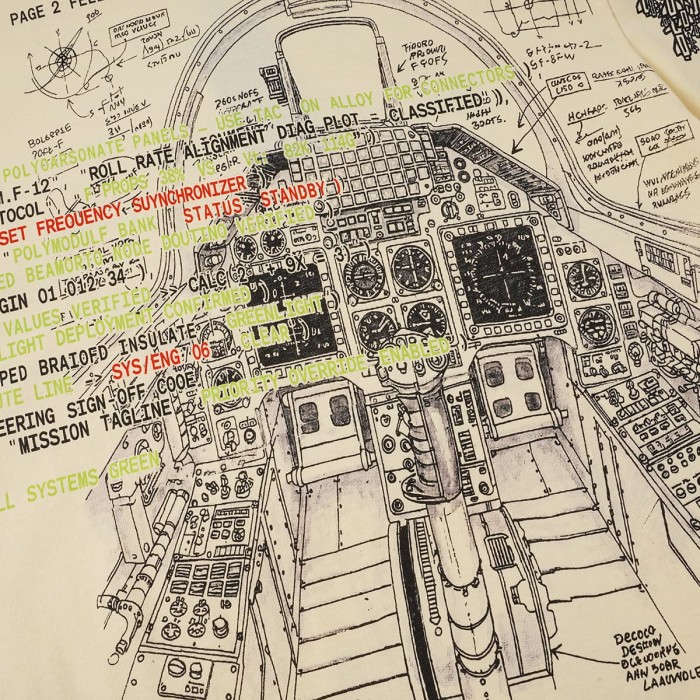 Retro Military Blueprint Streetwear Front Fighter Cockpit Diagram Tank Military Data Text Print Back Stealth Jet Technical Sketch T-Shirt 2 colors 29347658